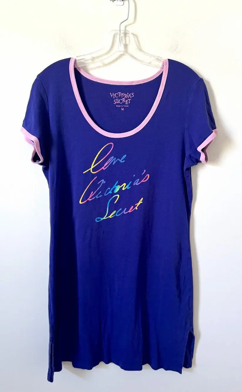 Victoria's Secret Y2K 90's Nightgown Shirt Dress Purple Size Medium